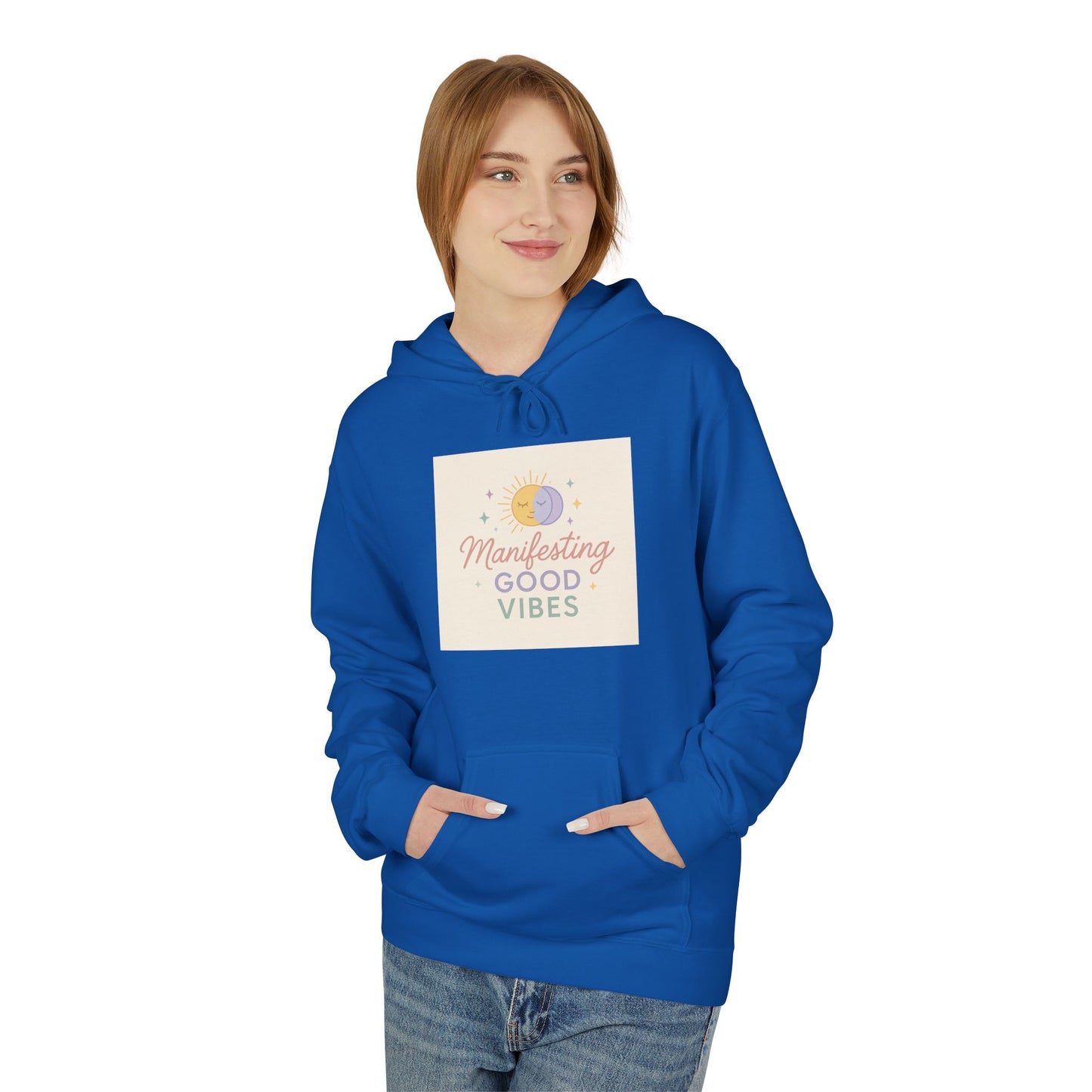 Manifesting Good Vibes Unisex Midweight Softstyle Fleece Hoodie