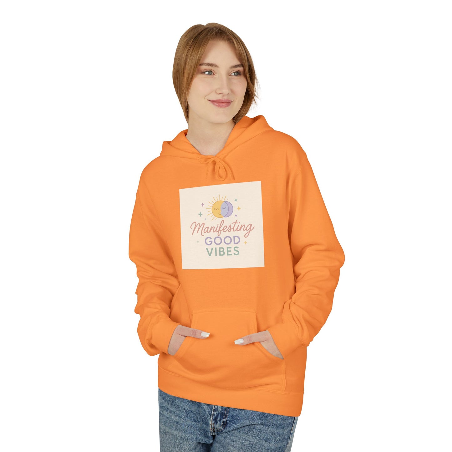 Manifesting Good Vibes Unisex Midweight Softstyle Fleece Hoodie