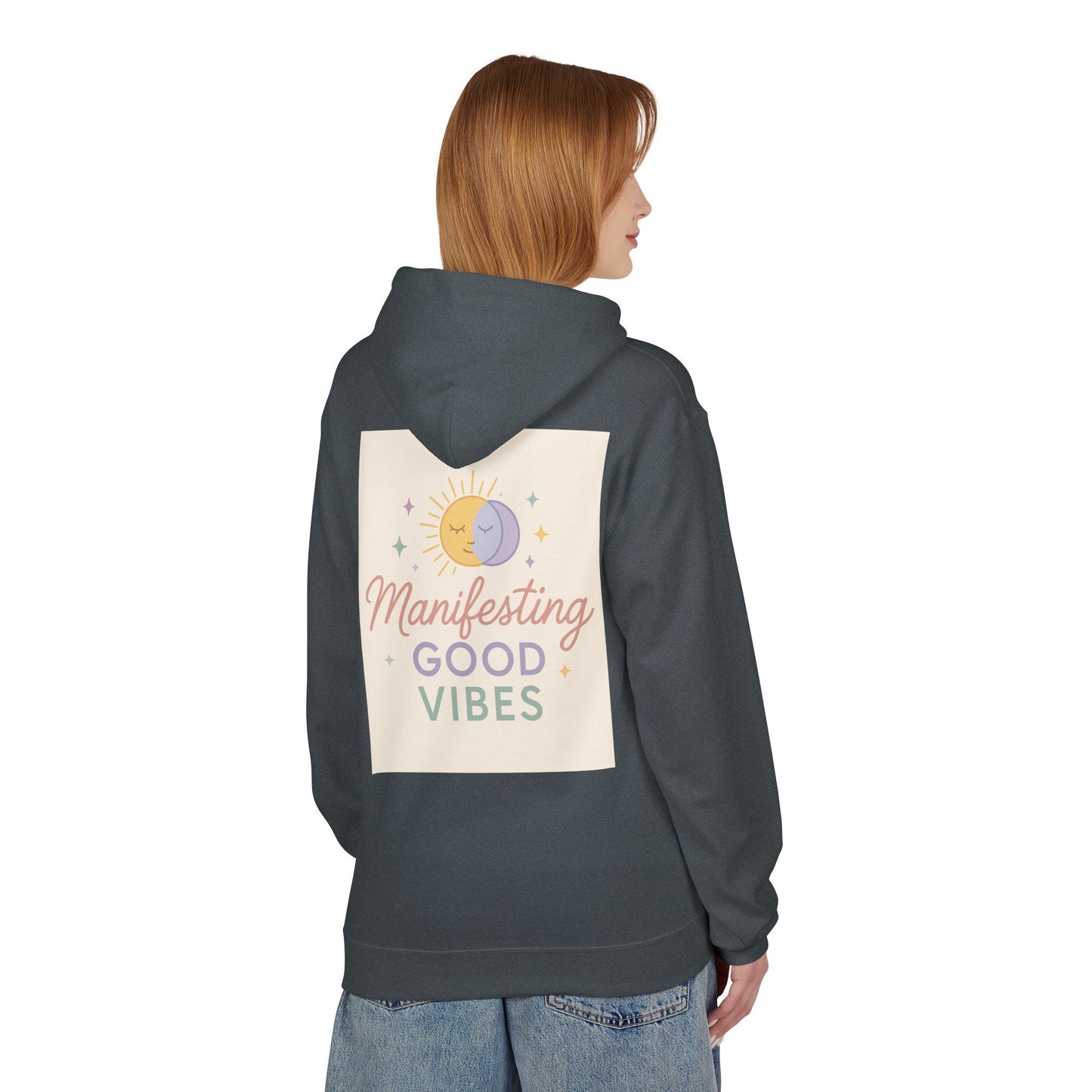 Manifesting Good Vibes Unisex Midweight Softstyle Fleece Hoodie
