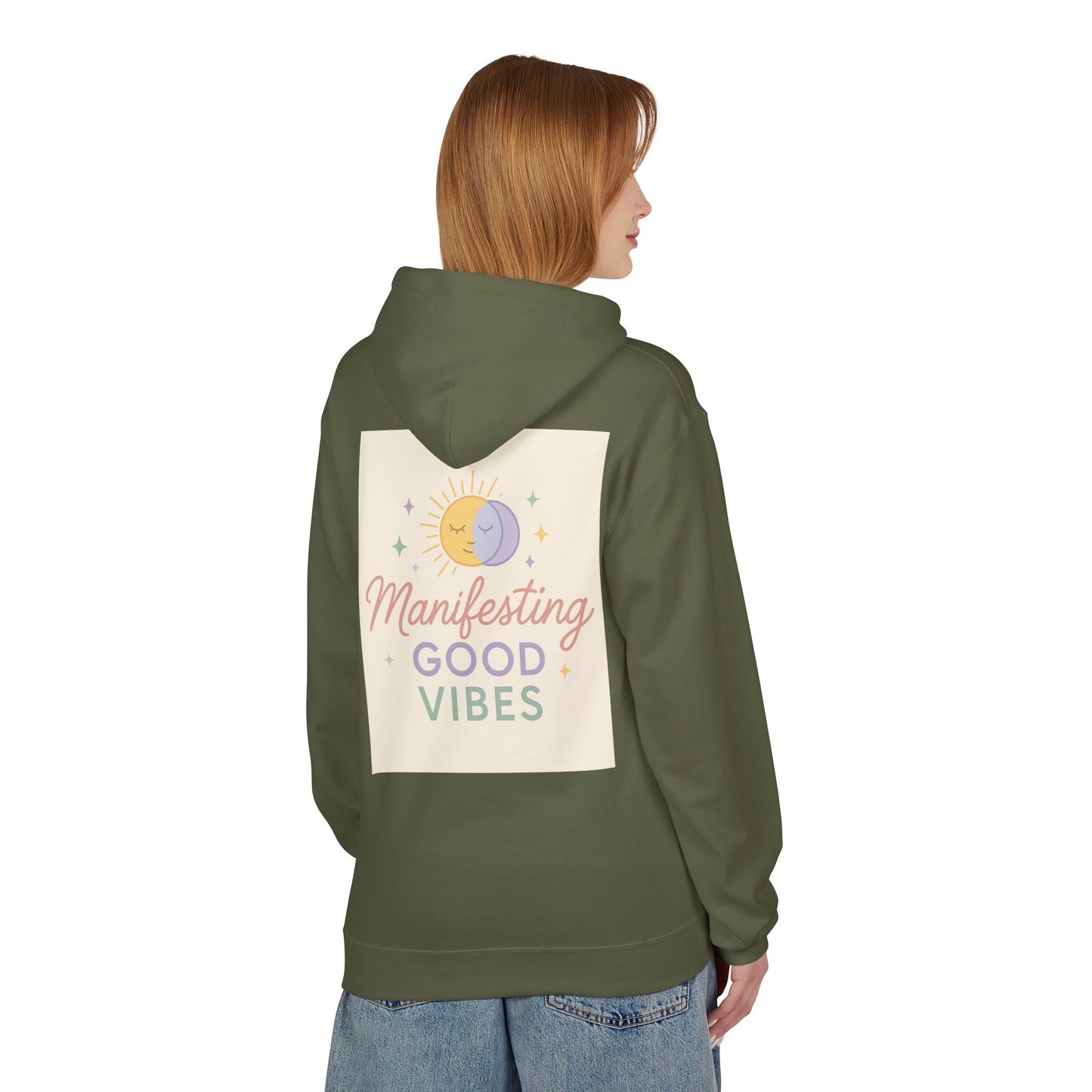 Manifesting Good Vibes Unisex Midweight Softstyle Fleece Hoodie