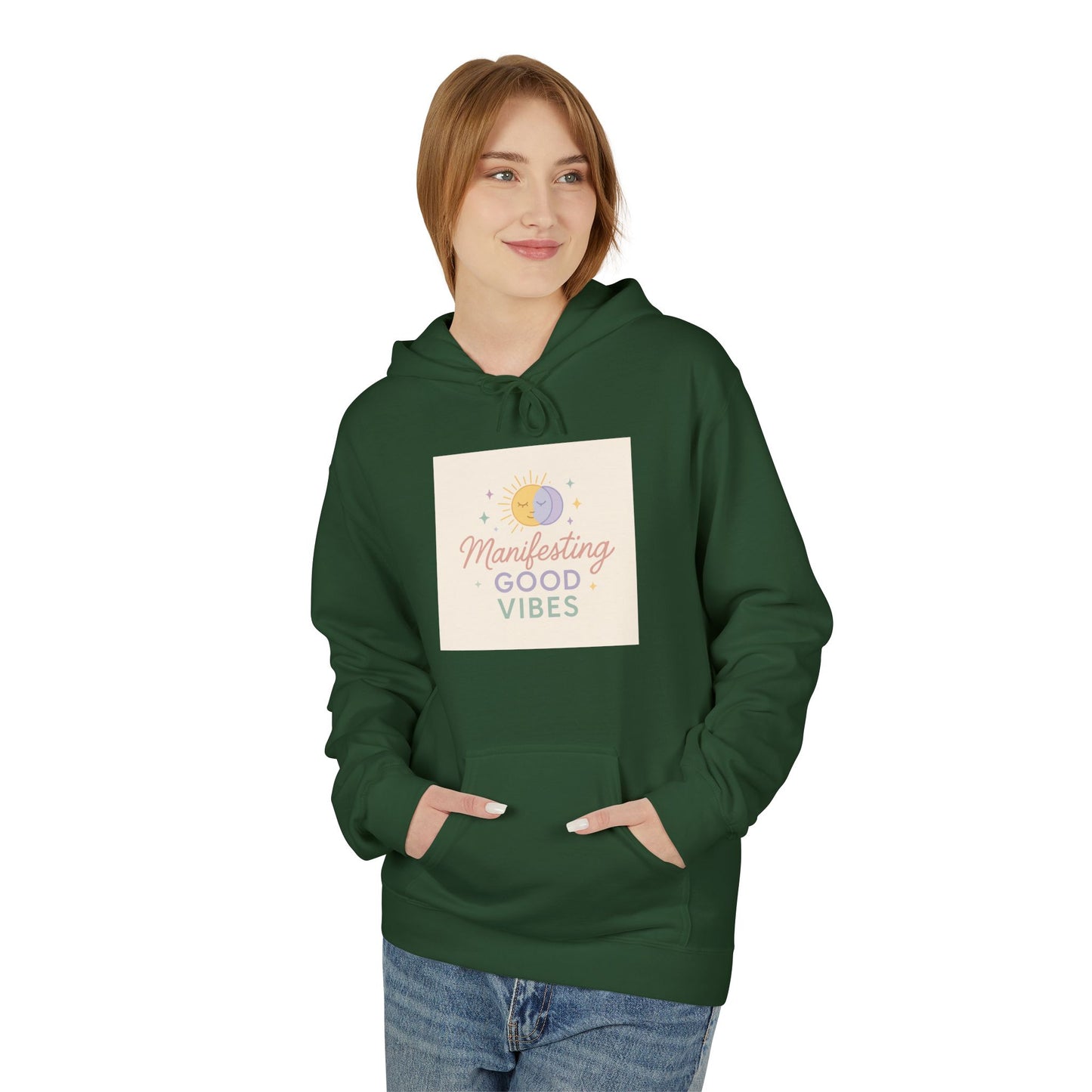Manifesting Good Vibes Unisex Midweight Softstyle Fleece Hoodie