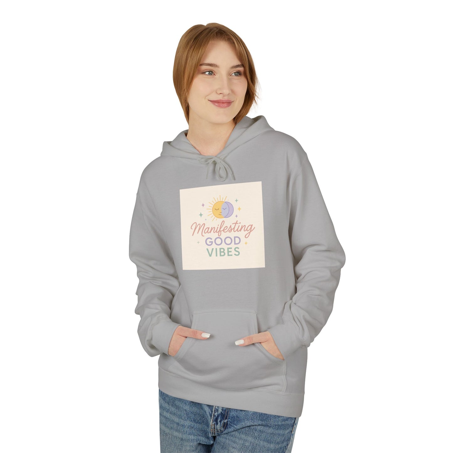 Manifesting Good Vibes Unisex Midweight Softstyle Fleece Hoodie