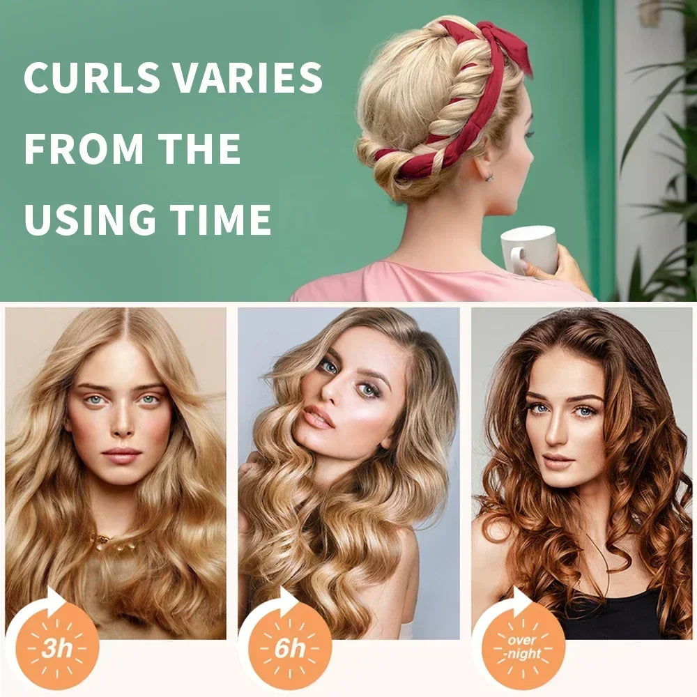 Heatless Curling Rod Soft Curlers Headband No Heat Hair Curler Hair Rollers Lazy Curls Satin Bonnet Sleeping Cap Styling Tools